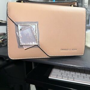 Khaki cross strap brand new Charles & Keith leather bag